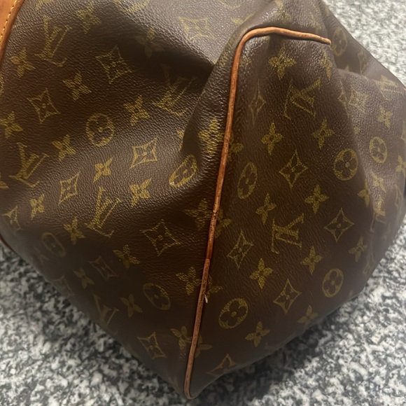 LOUIS VUITTON MONOGRAM KEEPALL 50 Vintage w/Luggage Tag with faults - Picture 14 of 17